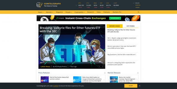 Cointelegraph: Bitcoin, Ethereum, Crypto News & Price Indexes